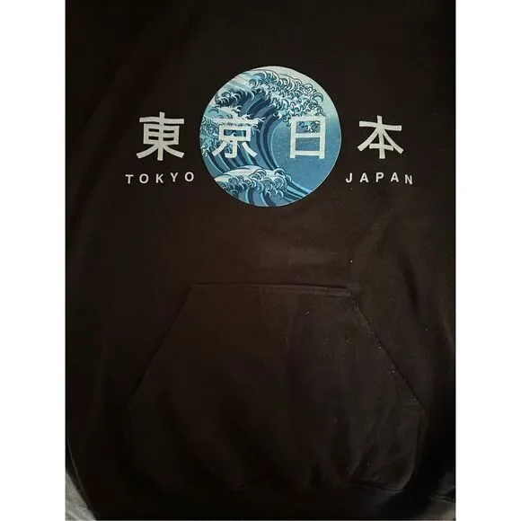 Popular Poison Tokyo Japan Hoodie Men Medium Long Sleeve Pocket Sweatshirt Kanji - Picture 4 of 6